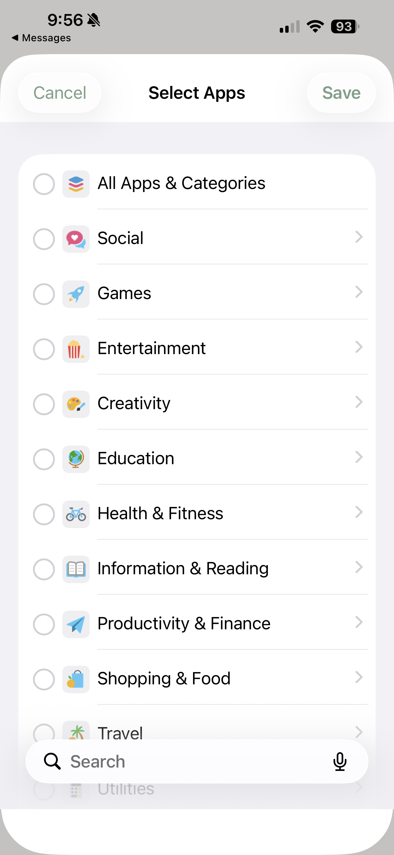 Choose apps to block